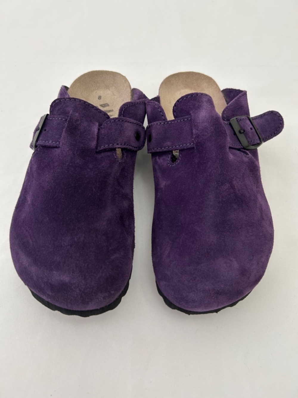 Beaver Creek Plum Purple Suede and Cork Slip-on Clogs Mules Size 8 - Picture 2 of 10